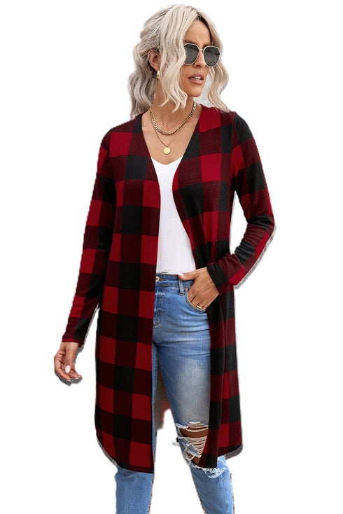 Print Colorblock Long Cardigan